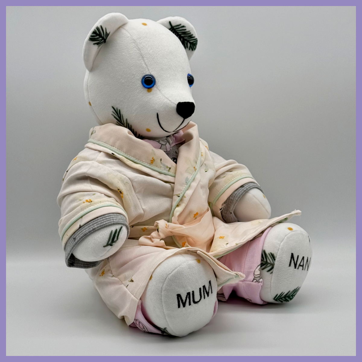 Bathrobe / Dressing Gown Jointed Memory Bear including mini removable robe | Memories by Melly Bathrobe / Dressing Gown Jointed Memory Bear including mini removable robe | Memories by Melly